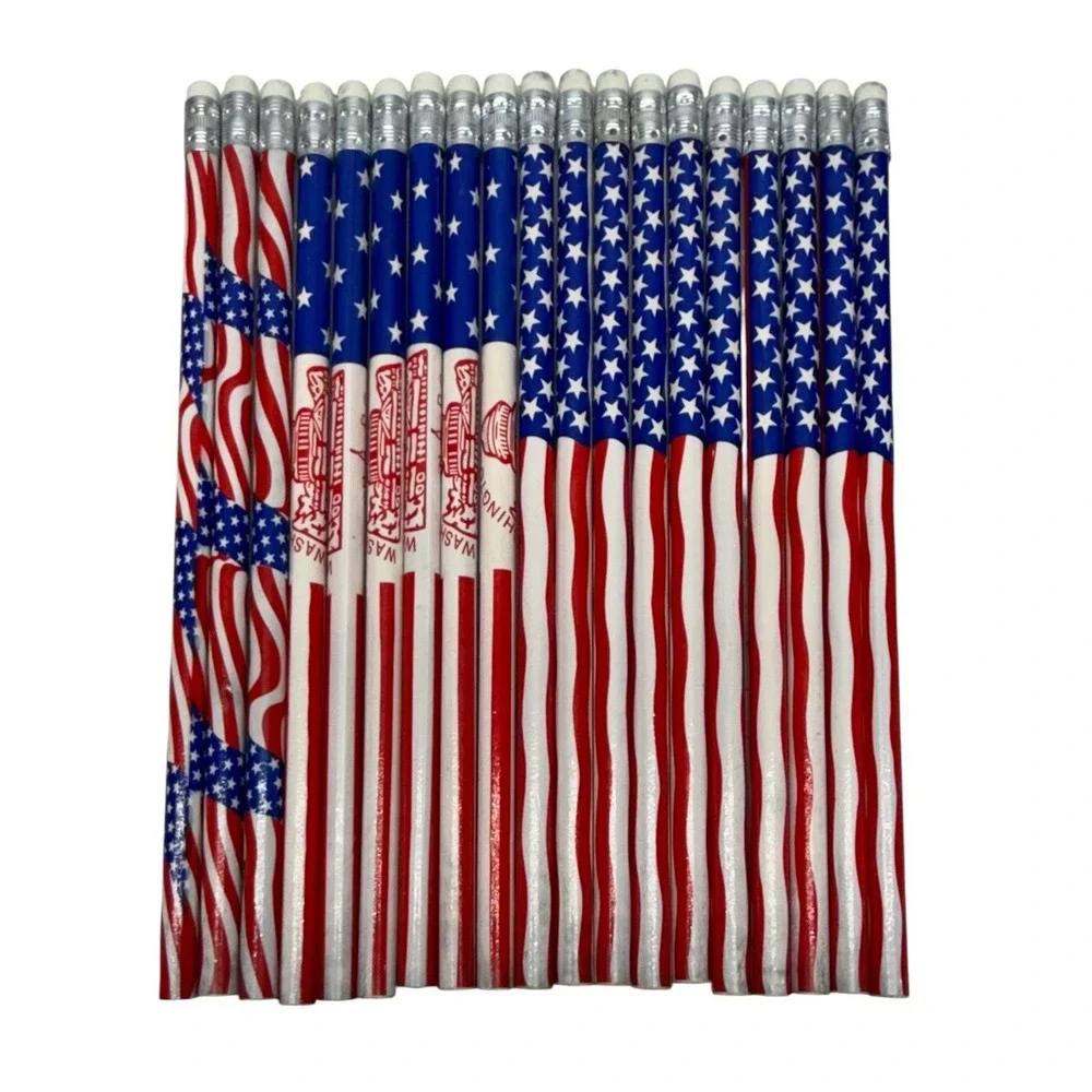 Lot of 19 Patriotic Pencils United States Flag Washington DC Logo - NEW